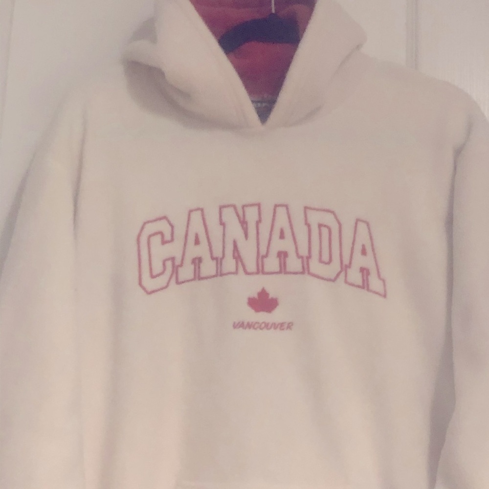 TEEPEE made in CANADA hoodie, White Red Canada Sweater, Canada Sweatshirt